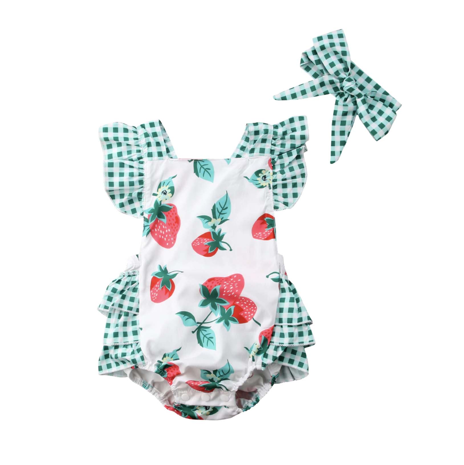 Barboteuse bébé fille robe de fraises