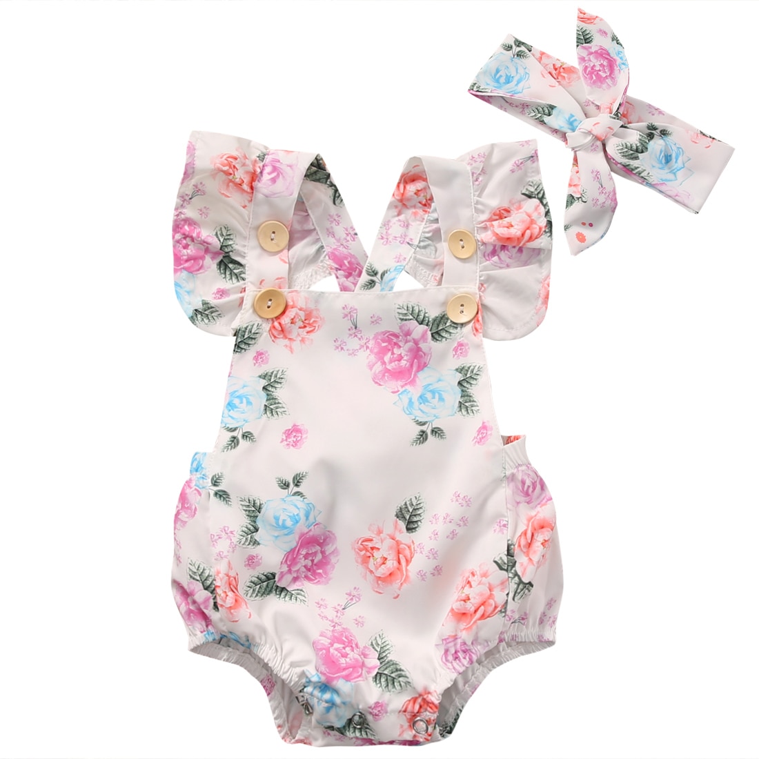 Barboteuse bébé fille robe fleurie