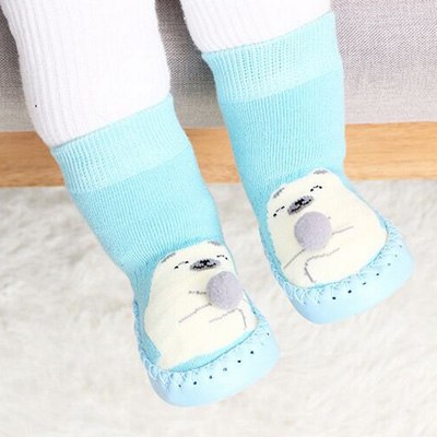 Chaussettes antidérapantes montantes pour bébé avec motif ourson