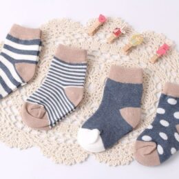 Lot de 4 paires de chaussettes vintage bleues pour bébé